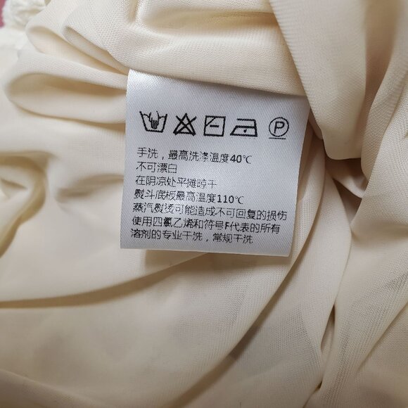 Cream Puffy Bubble Waffle Texture Polo Contrast Collar Top Immi - Picture 7 of 10